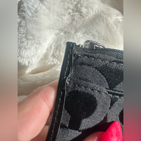 Coach Black Signature C Canvas Coin Purse/Card Holder - Picture 7 of 7